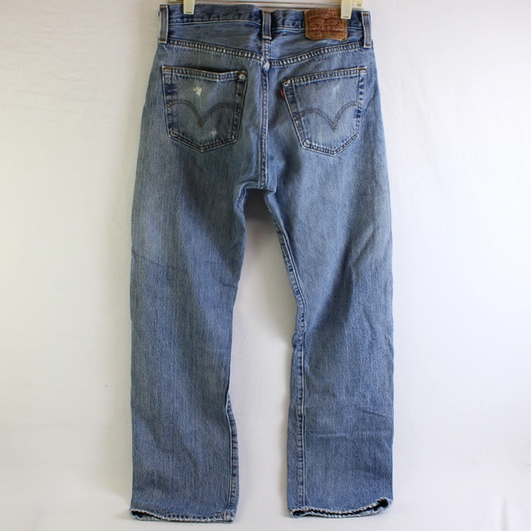 Levi's 501 Men's 32x32 Light Wash Button Fly Straight Leg Denim Jeans