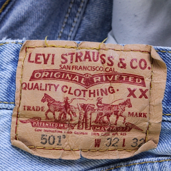 Levis 501 Jeans 32x32 Medium Wash Button Fly Straight Leg Denim Jeans
