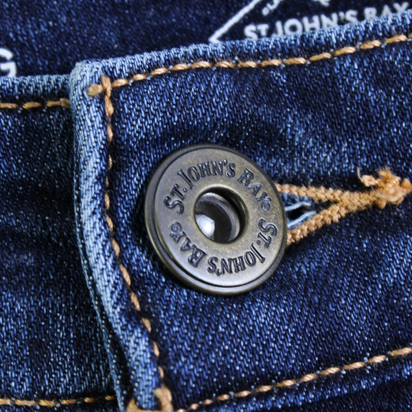 St Johns Bay Women's 8 Dark Wash Straight Leg Stretch Denim Jeans