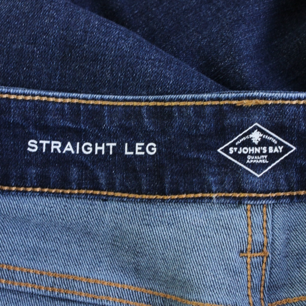 St Johns Bay Women's 8 Dark Wash Straight Leg Stretch Denim Jeans