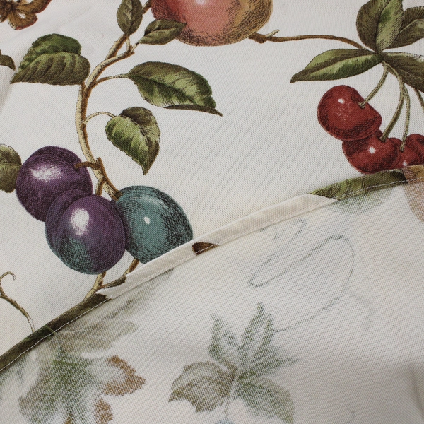 Fashion Industries Round Tablecloth Grape & Vine Motif 68" Cream Cotton, 2002 