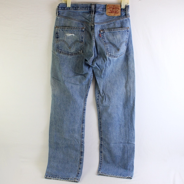 Levi's 501 Men's 32x32 Blue Light Wash Button Fly Straight Leg Denim Jeans