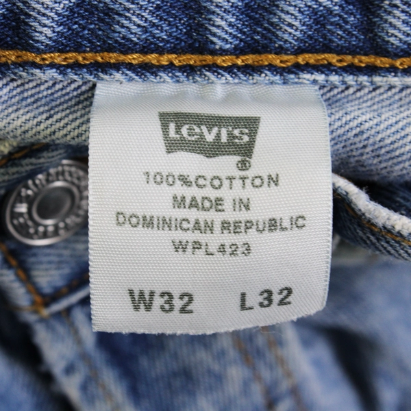 Levi's 501 Men's 32x32 Blue Light Wash Button Fly Straight Leg Denim Jeans