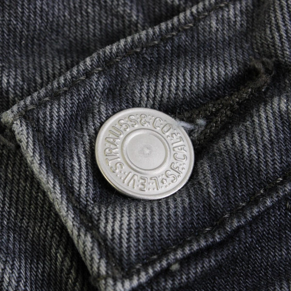 Levi's 501 Men's 29x30 Black Button Fly Tapered Leg Distressed Denim Jeans