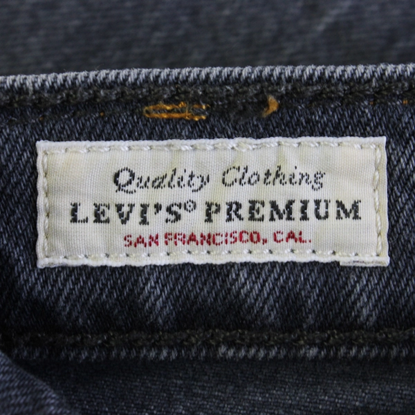 Levi's 501 Men's 29x30 Black Button Fly Tapered Leg Distressed Denim Jeans