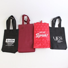 Lot of 4 Wine Bottle Bags Fabric With Handles