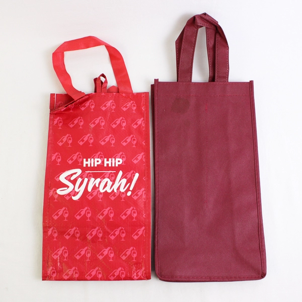 Lot of 4 Wine Bottle Bags Fabric With Handles