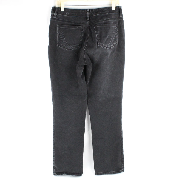 Style and Co Women's 8 Black Denim Straight Leg Mid Rise Retro Jeans