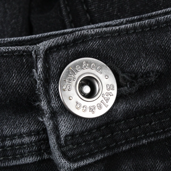 Style and Co Women's 8 Black Denim Straight Leg Mid Rise Retro Jeans