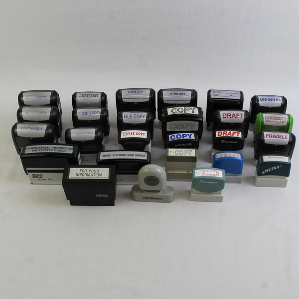 Lot of 26 Self Inking Stamps Legal Law Office Lawyer Copy Draft Client's