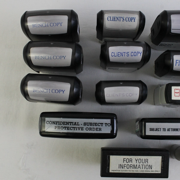 Lot of 26 Self Inking Stamps Legal Law Office Lawyer Copy Draft Client's