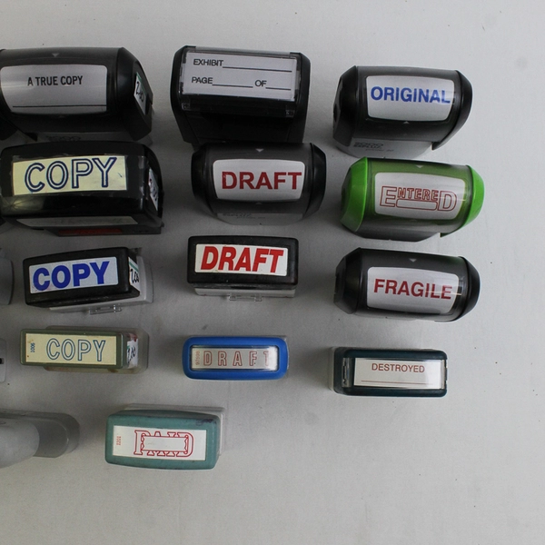 Lot of 26 Self Inking Stamps Legal Law Office Lawyer Copy Draft Client's