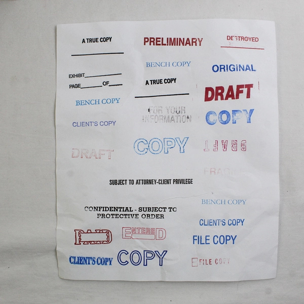 Lot of 26 Self Inking Stamps Legal Law Office Lawyer Copy Draft Client's