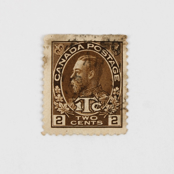 Lot Of 2 Canada King George V War Tax Stamps 2 Cent MR4 1 Cent MR1 Used