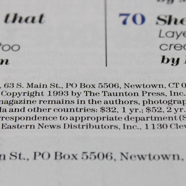 Vintage Lot of 6 Taunton's Threads Magazine Dec 1992 Thru Nov 1993 Complete
