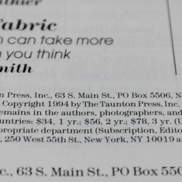VTG Lot of 5 Taunton's Threads Magazine Dec 1993 Thru Nov 1994 Missing Feb/March
