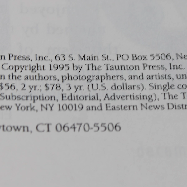 VTG Lot of 5 Taunton's Threads Magazine Dec 1995 Thru Sept 1996 Missing Oct/Nov