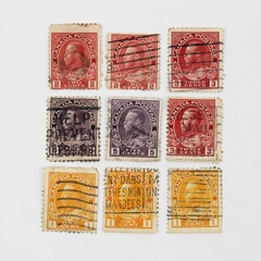 Lot Of 9 Canada King George V Admiral 1/2/3/5 Cents Stamps Used