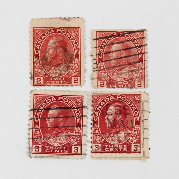 Lot Of 9 Canada King George V Admiral 1/2/3/5 Cents Stamps Used