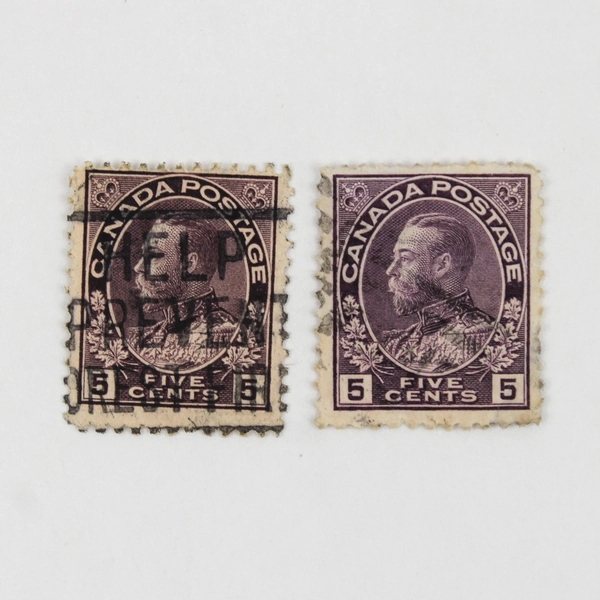 Lot Of 9 Canada King George V Admiral 1/2/3/5 Cents Stamps Used