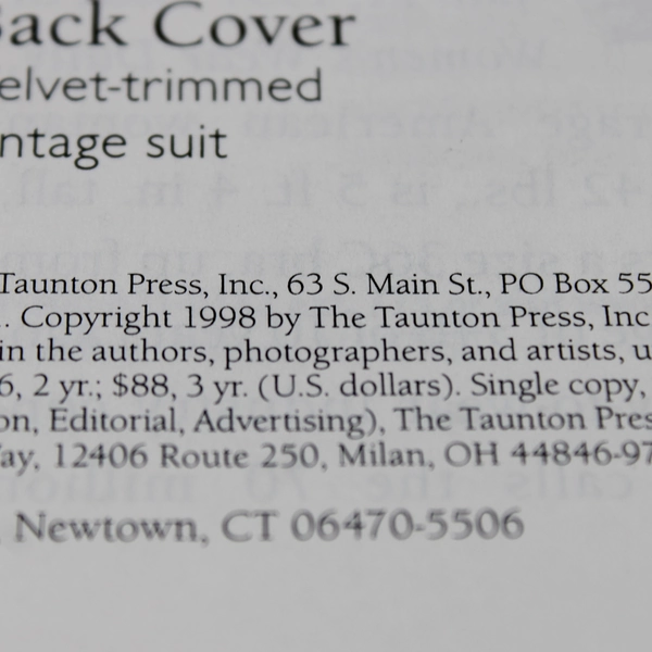 VTG Lot of 5 Taunton's Threads Magazine Dec 1998 Thru Nov 1999 Missing April/May