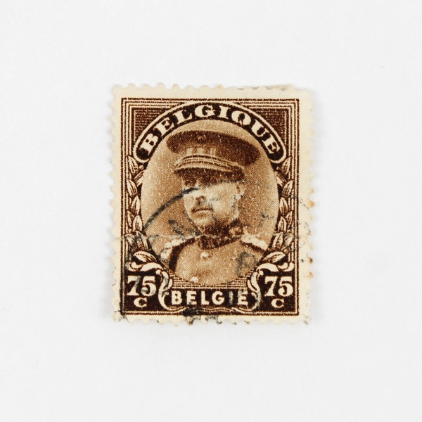 Lot Of 2 1932 Belgium King Albert 75c Brown Stamps Used Canceled