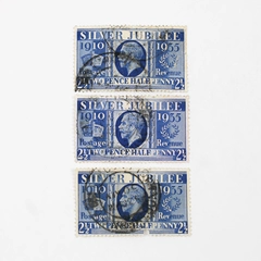 Lot Of 3 Great Britain King George V Silver Jubilee 2 1/2p Stamps 1935 Used