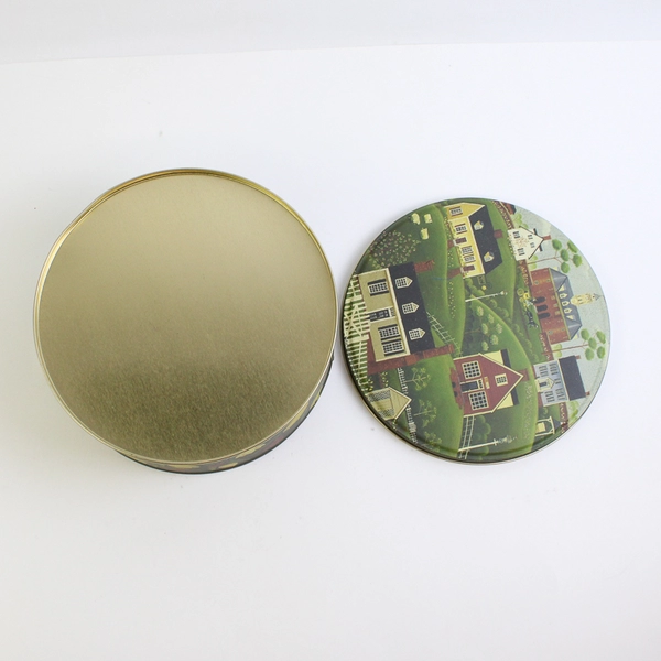 Karen Cruden Heritage Folk Art Round Cookie Tin 7.5"