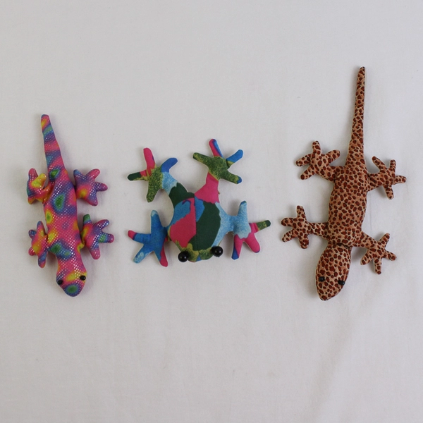 Lot of 3 Unbranded Sand Filled Lizard and Frog Toys 1990's
