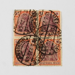 Block Of 4 Germany Deutsches Reich Germania 1 1/4 Mark Stamps Used 1922