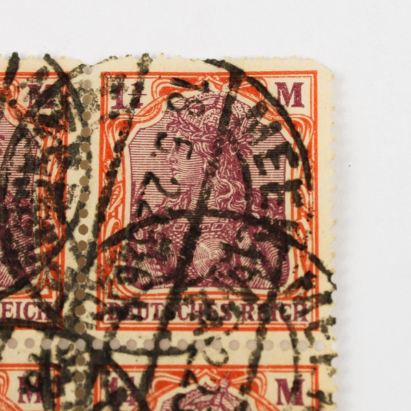 Block Of 4 Germany Deutsches Reich Germania 1 1/4 Mark Stamps Used 1922