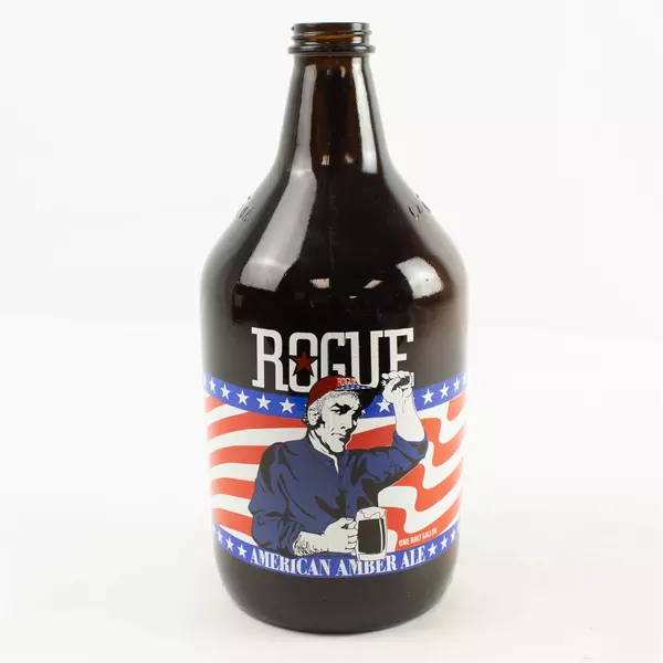 Rogue American Amber Ale Half Gallon Empty Glass Bottle 