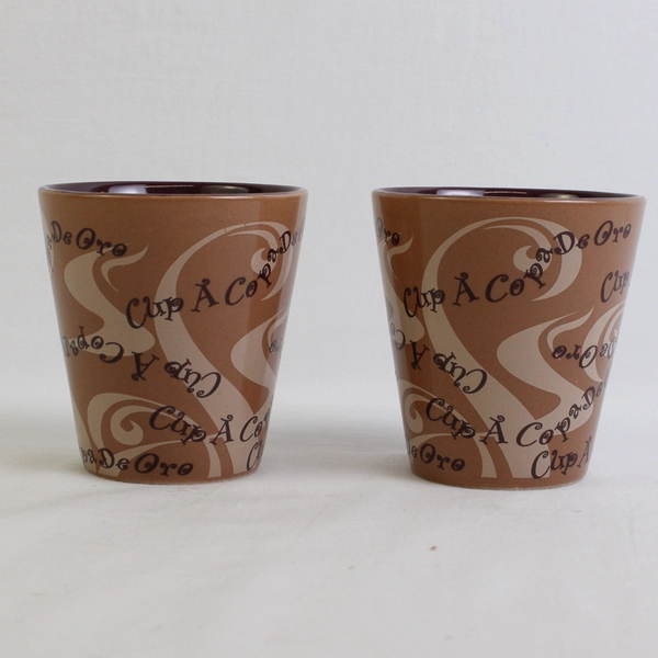 Lot Of 2 Colpa De Oro Coffee Liqueur Advertising Ceramic Mug 3.75" Tall