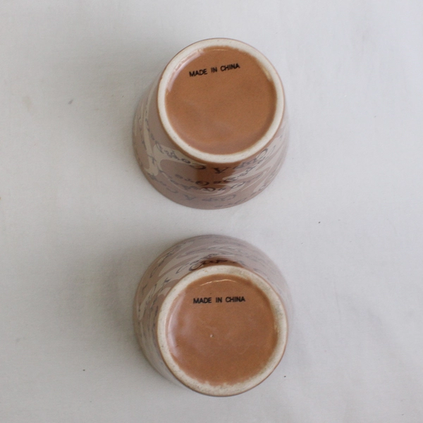 Lot Of 2 Colpa De Oro Coffee Liqueur Advertising Ceramic Mug 3.75" Tall