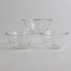 Lot Of 3 6 Oz Clear Glass Custard Cup (2 Pyrex And 1 Glasbake)