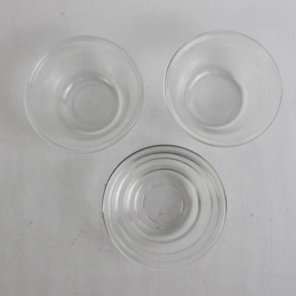 Lot Of 3 6 Oz Clear Glass Custard Cup (2 Pyrex And 1 Glasbake)