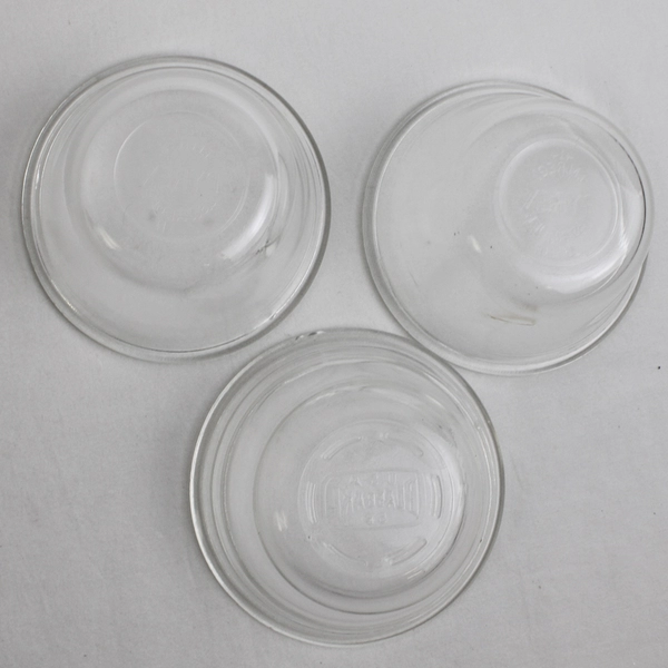 Lot Of 3 6 Oz Clear Glass Custard Cup (2 Pyrex And 1 Glasbake)