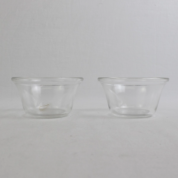 Lot Of 3 6 Oz Clear Glass Custard Cup (2 Pyrex And 1 Glasbake)