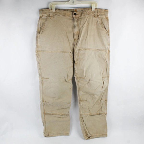 Carhartt Solid Beige Color Relaxed Fit Work Pants Women's Size 40 x 30