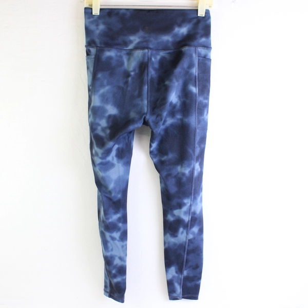 Danskin Blue Tie Dye Pattern Leggings With Pockets Women's Size M