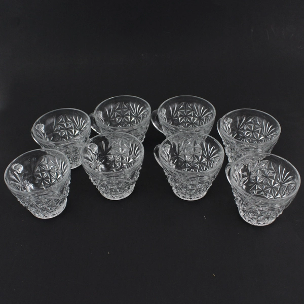 Vintage Anchor Hocking Arlington Pattern Punch Bowl Set w/ 8 Cups 