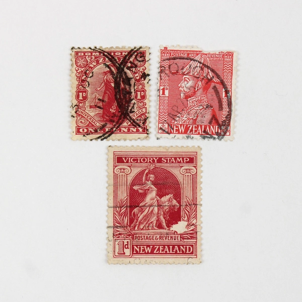 Lot Of 3 New Zealand Victory Zealandia Admiral 1d Stamps Used 1900s 1920s