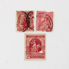 Lot Of 3 New Zealand Victory Zealandia Admiral 1d Stamps Used 1900s 1920s