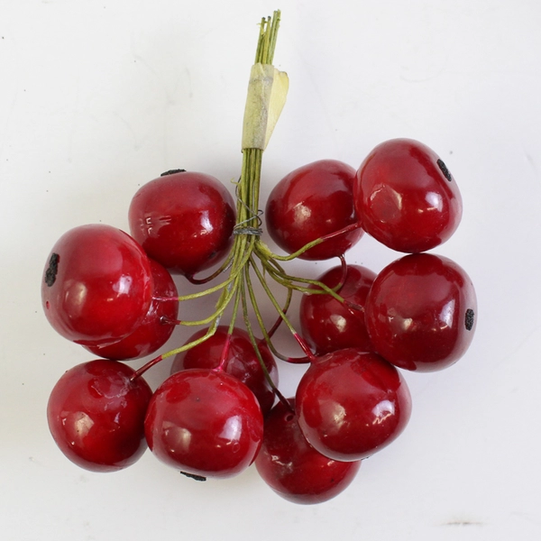 Lot of 2 Bunches of Red Cherries Plastic