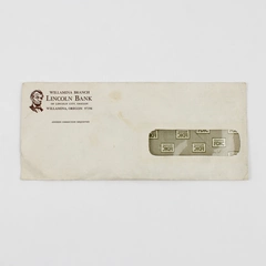 Lincoln Bank Branch Willamina Oregon Window Envelope Yamhill County