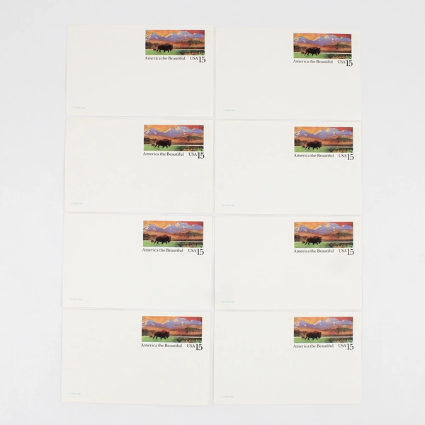 Lot Of 8 USPS 1988 America The Beautiful Bison Buffalo Stamp Postal Cards