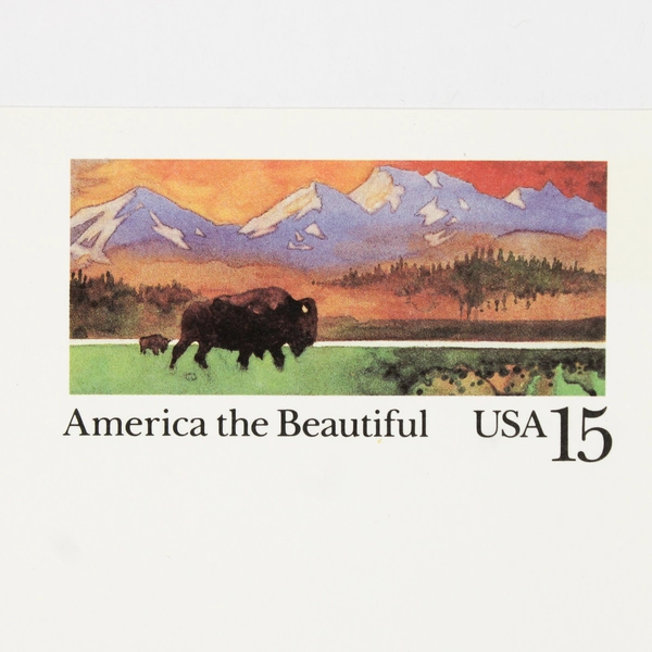 Lot Of 8 USPS 1988 America The Beautiful Bison Buffalo Stamp Postal Cards