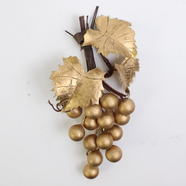 Lot of 3 Small Bunches of Grapes Red and Gold Decor Crafting