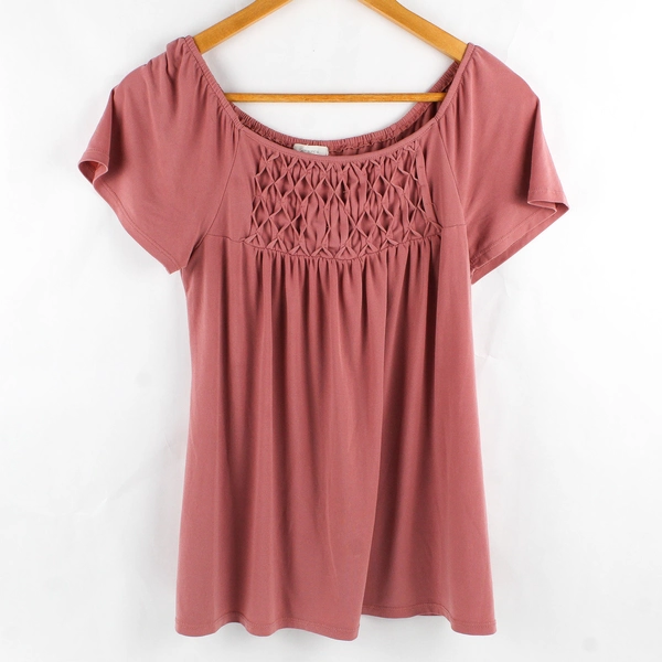 Maurices Dusty Rose Short-Sleeved Blouse Women's Size Medium
