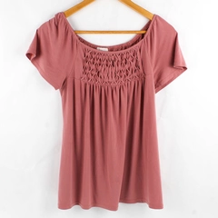 Maurices Dusty Rose Short-Sleeved Blouse Women's Size Medium
